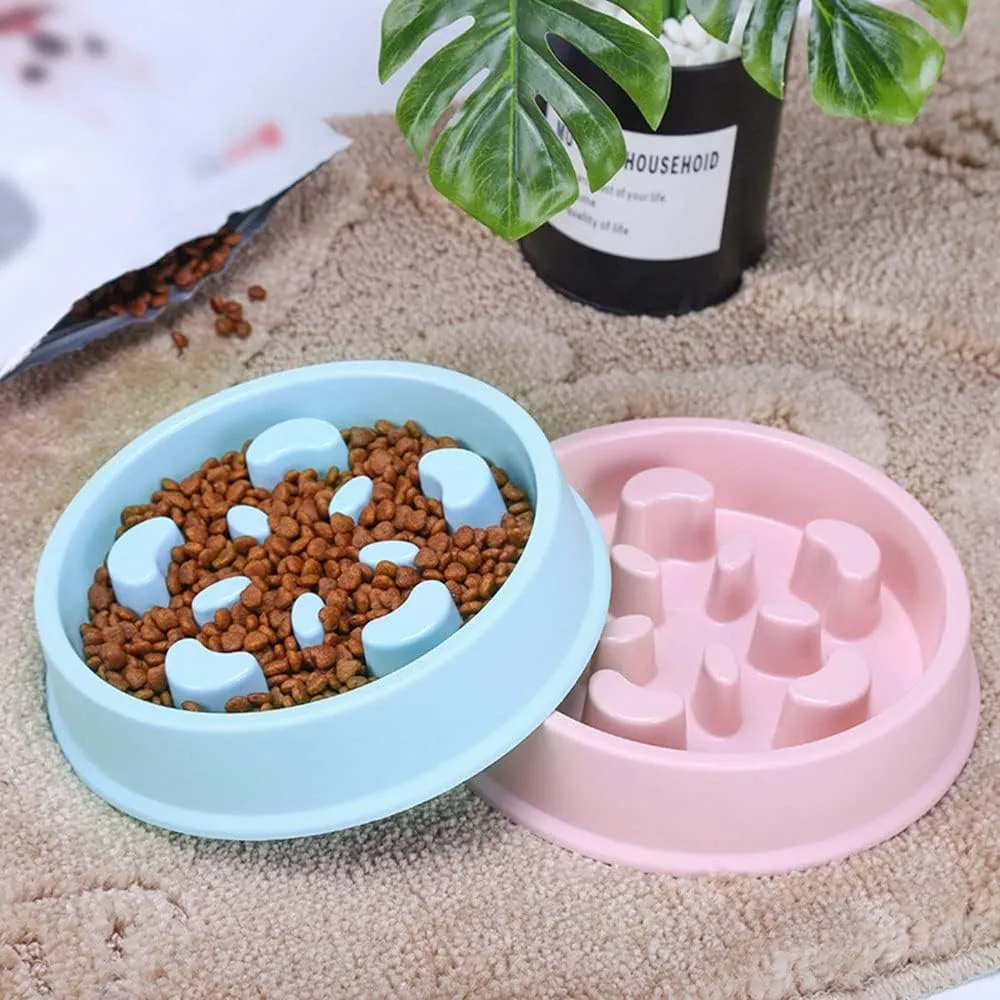 2 Pack Slow Feeder Dog Bowls - Puppy Slow Feeding Interactive Feeder, Pet Bloat Stop, Non-Slip Healthy Eating Bowl for Small, Medium, Large Dogs