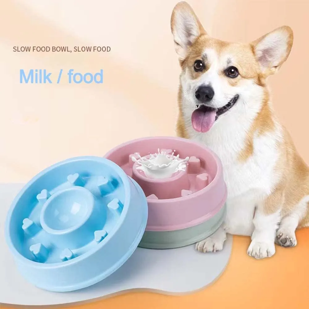 2 Pack Slow Feeder Dog Bowls - Puppy Slow Feeding Interactive Feeder, Pet Bloat Stop, Non-Slip Healthy Eating Bowl for Small, Medium, Large Dogs