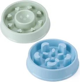 2 Pack Slow Feeder Dog Bowls - Puppy Slow Feeding Interactive Feeder, Pet Bloat Stop, Non-Slip Healthy Eating Bowl for Small, Medium, Large Dogs