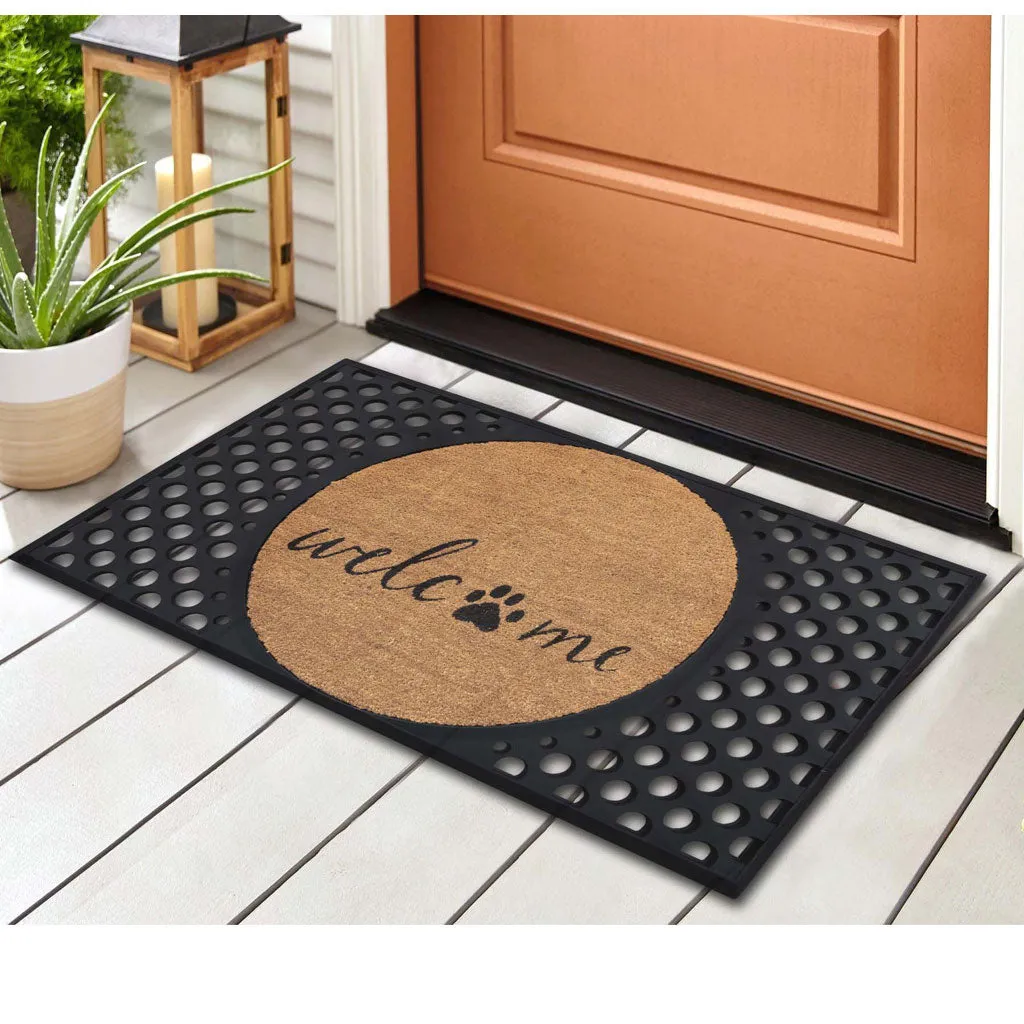 4 Cats & Dogs Hello Goodbye Round Entrance Mat
