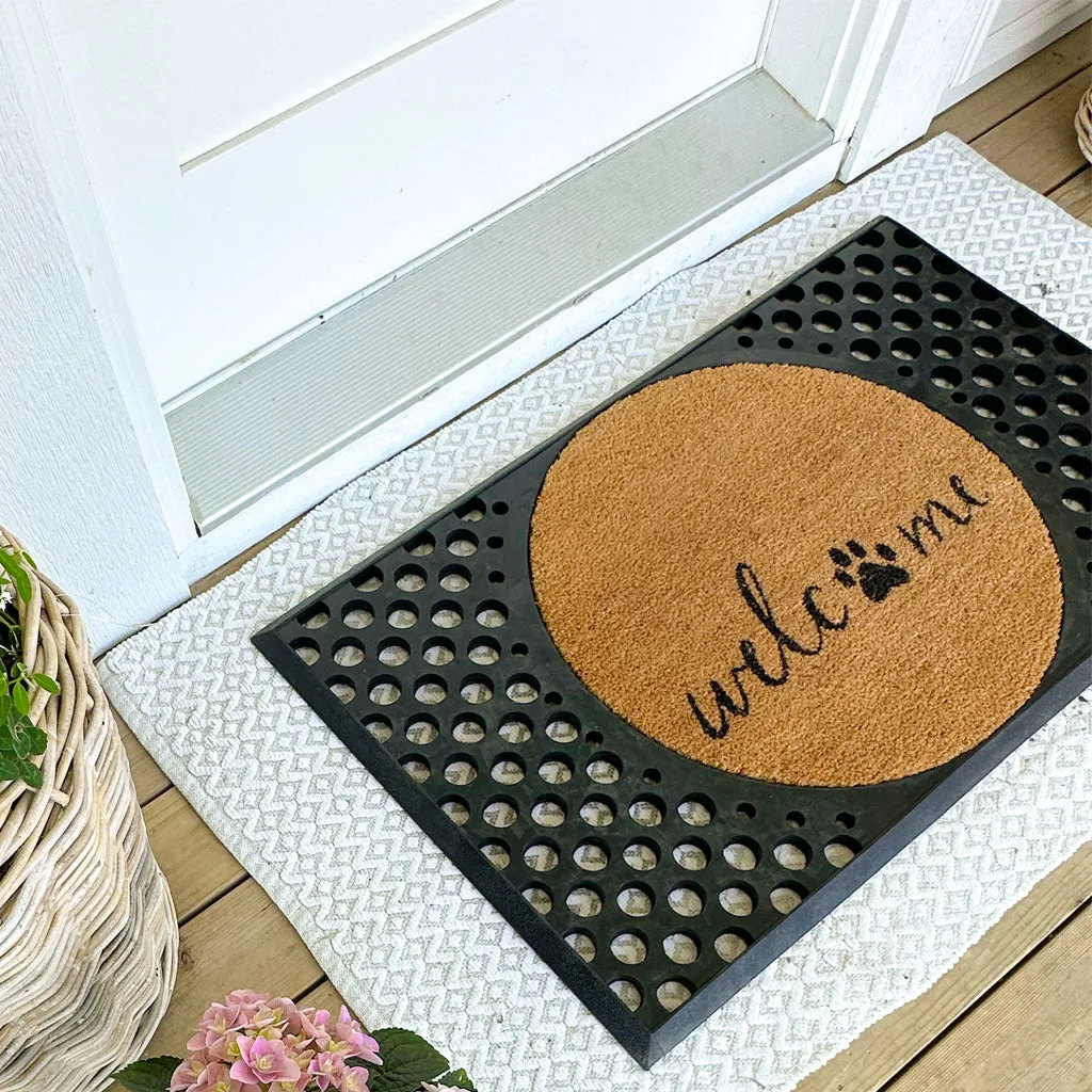 4 Cats & Dogs Hello Goodbye Round Entrance Mat