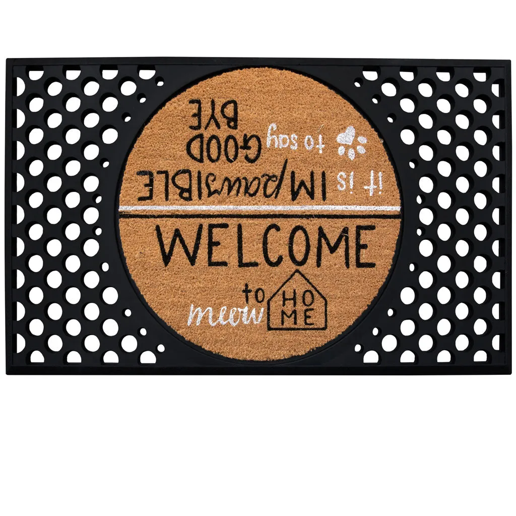 4 Cats & Dogs Hello Goodbye Round Entrance Mat