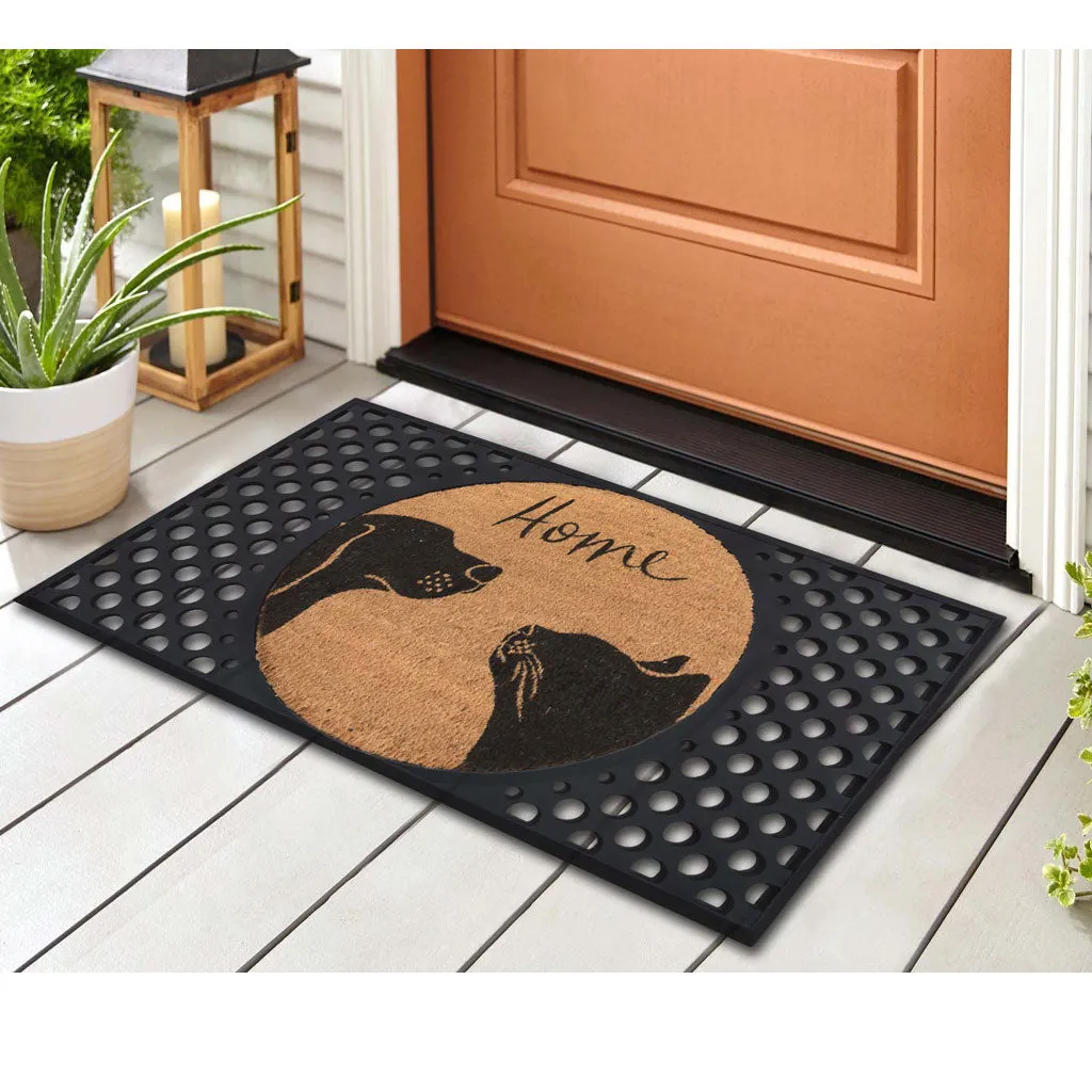 4 Cats & Dogs Hello Goodbye Round Entrance Mat