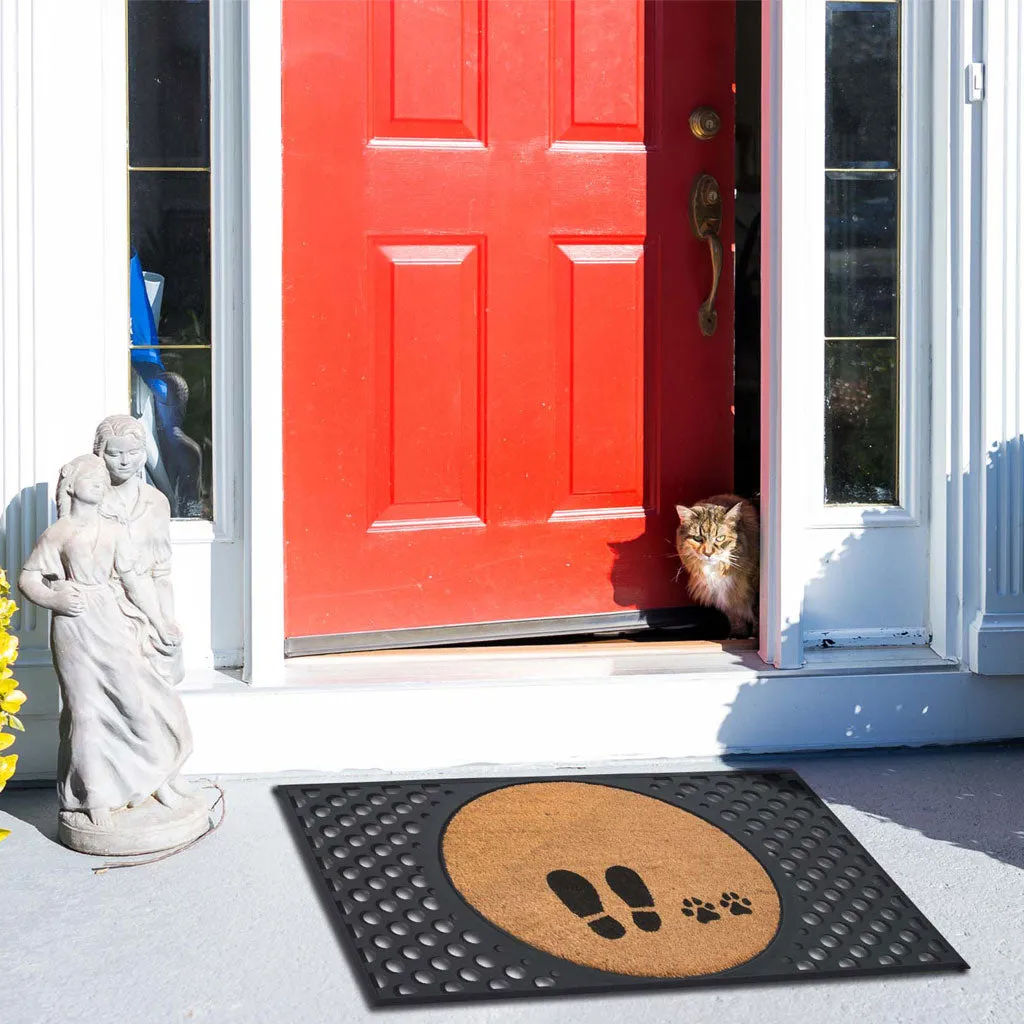 4 Cats & Dogs Hello Goodbye Round Entrance Mat