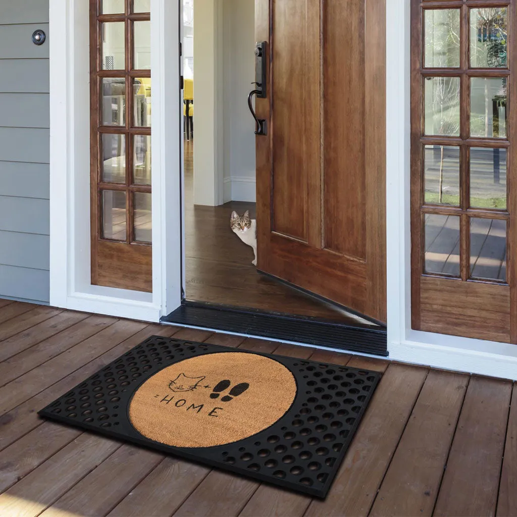 4 Cats & Dogs Hello Goodbye Round Entrance Mat