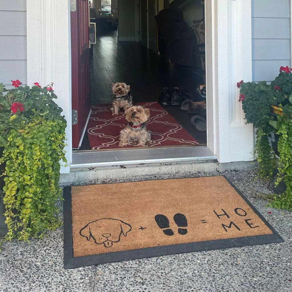 4 Cats & Dogs Spring Dog Sniff the Tulips Rectangular Entrance Mat