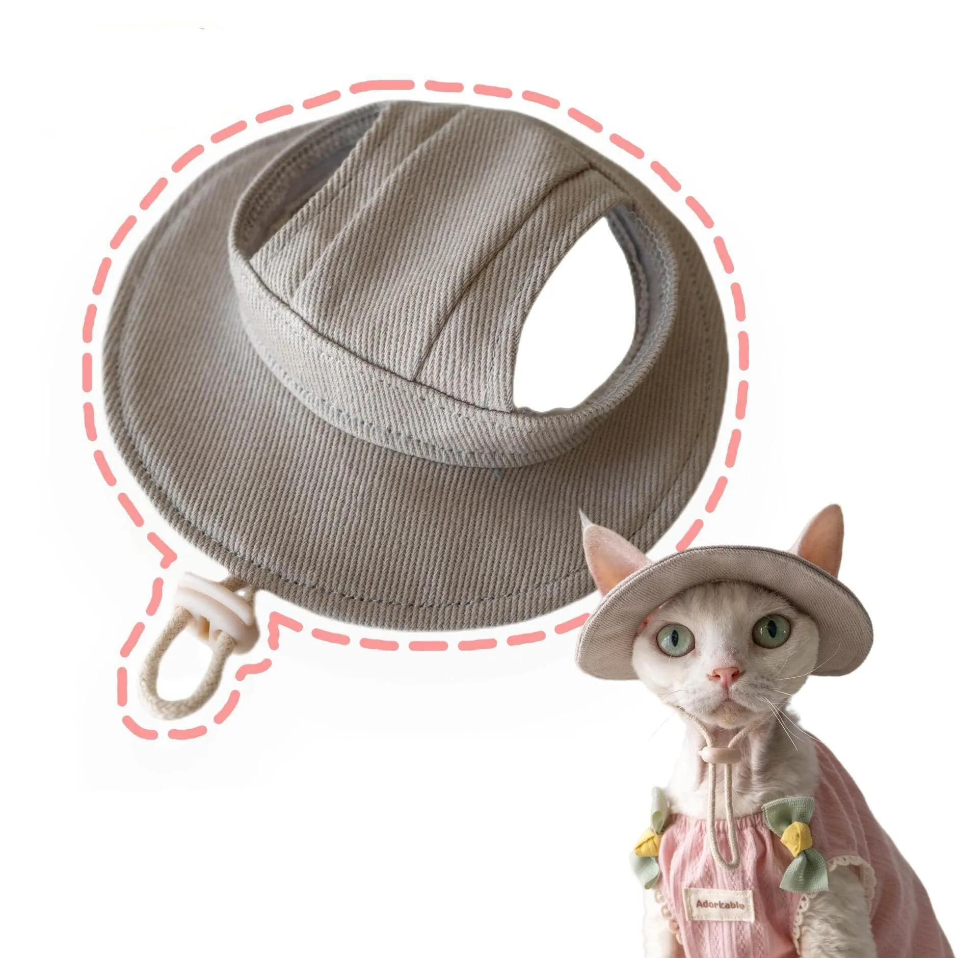 Adjustable Travel Sunscreen Cat Hat