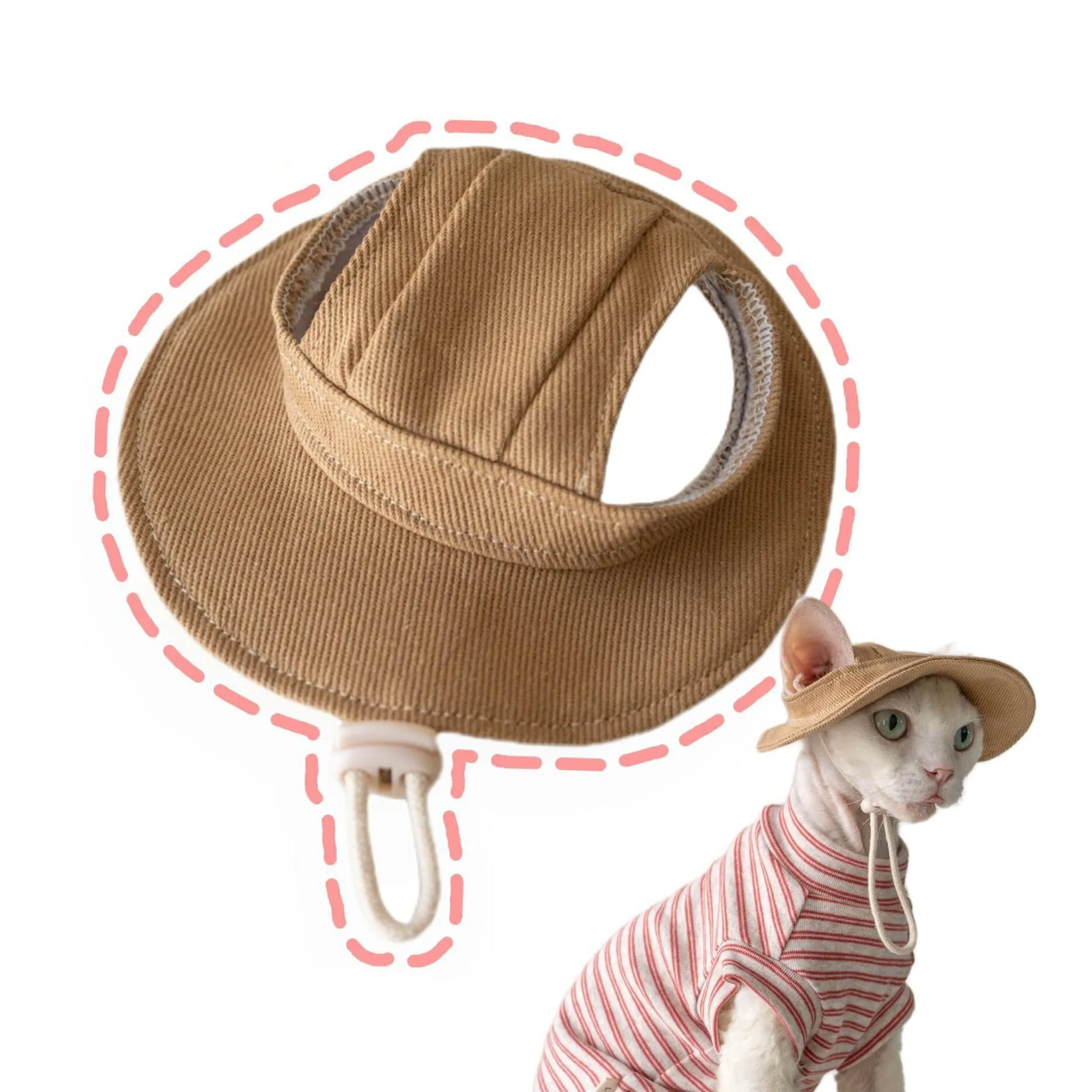 Adjustable Travel Sunscreen Cat Hat