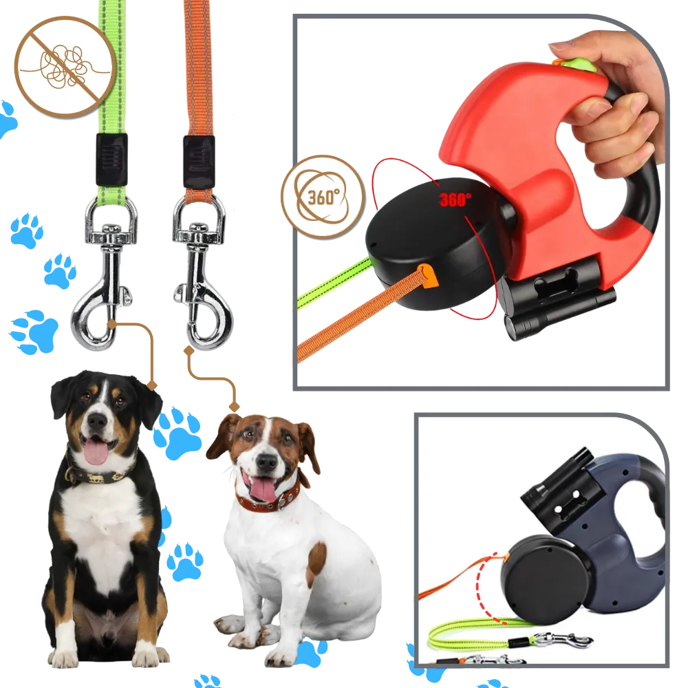 Anti-winding Retractable Dog Leash