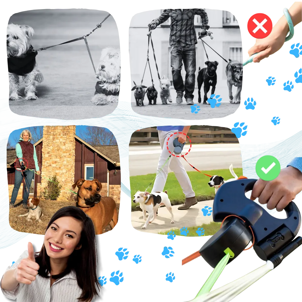 Anti-winding Retractable Dog Leash