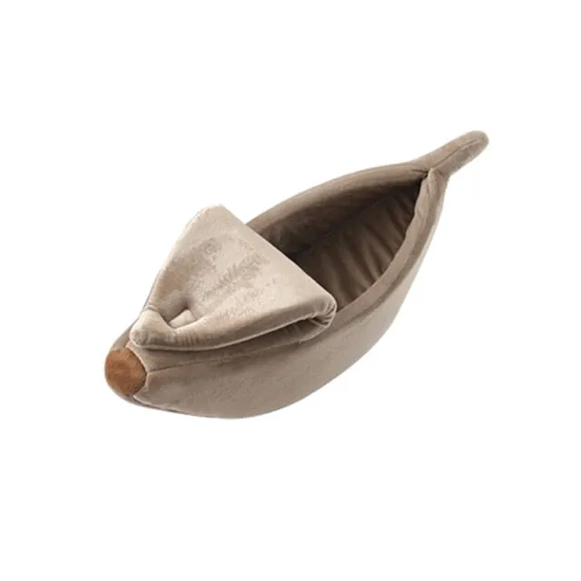 Banana Shaped Bed Dog House Warm Cushion