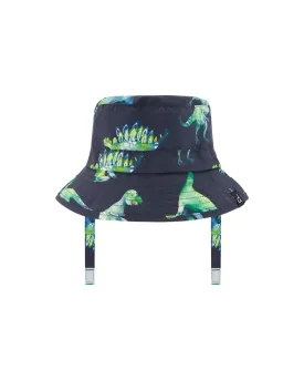 Beach Hat Grey Printed Dinosaurs