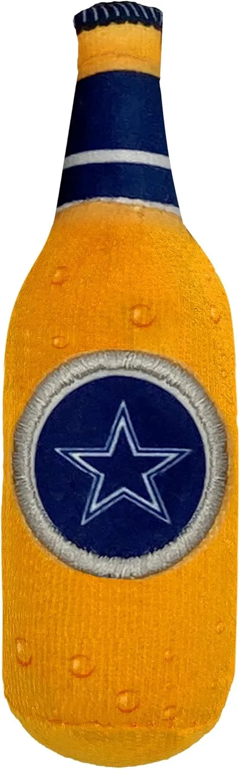 BEST PLUSH CAT TOY - NFL DALLAS COWBOYS Complete Set of 3 piece Cat Toys filled with Fresh Catnip. Includes: 1 Helmet Cat Toy, 1 Football Cat Toy with Feathers & 1 Beer Bottle. Beautiful Team LOGOS