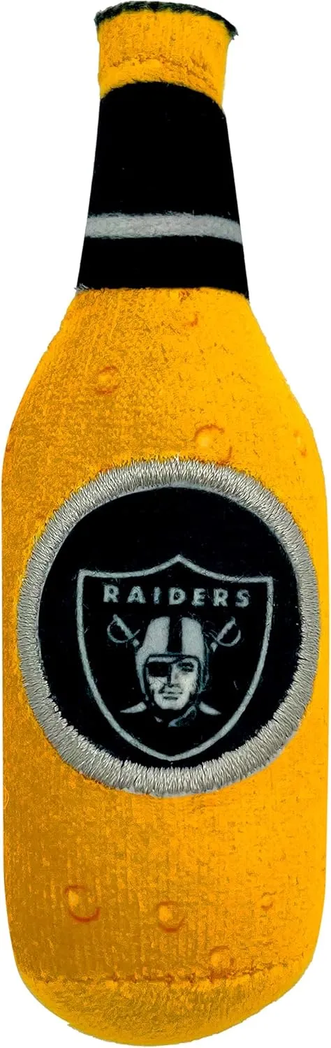 BEST PLUSH CAT TOY - NFL LAS VEGAS RAIDERS Complete Set of 3 piece Cat Toys filled with Fresh Catnip. Includes: 1 Helmet Cat Toy, 1 Football Cat Toy with Feathers & 1 Beer Bottle. Beautiful Team LOGOS