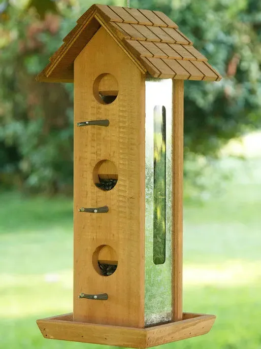 Bird Feeder - Tin Jay Wood