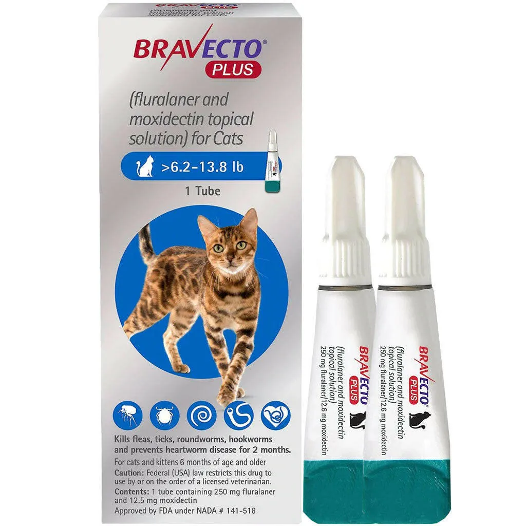 Bravecto Plus Topical Solution for Cats 6.2-13.8 lbs