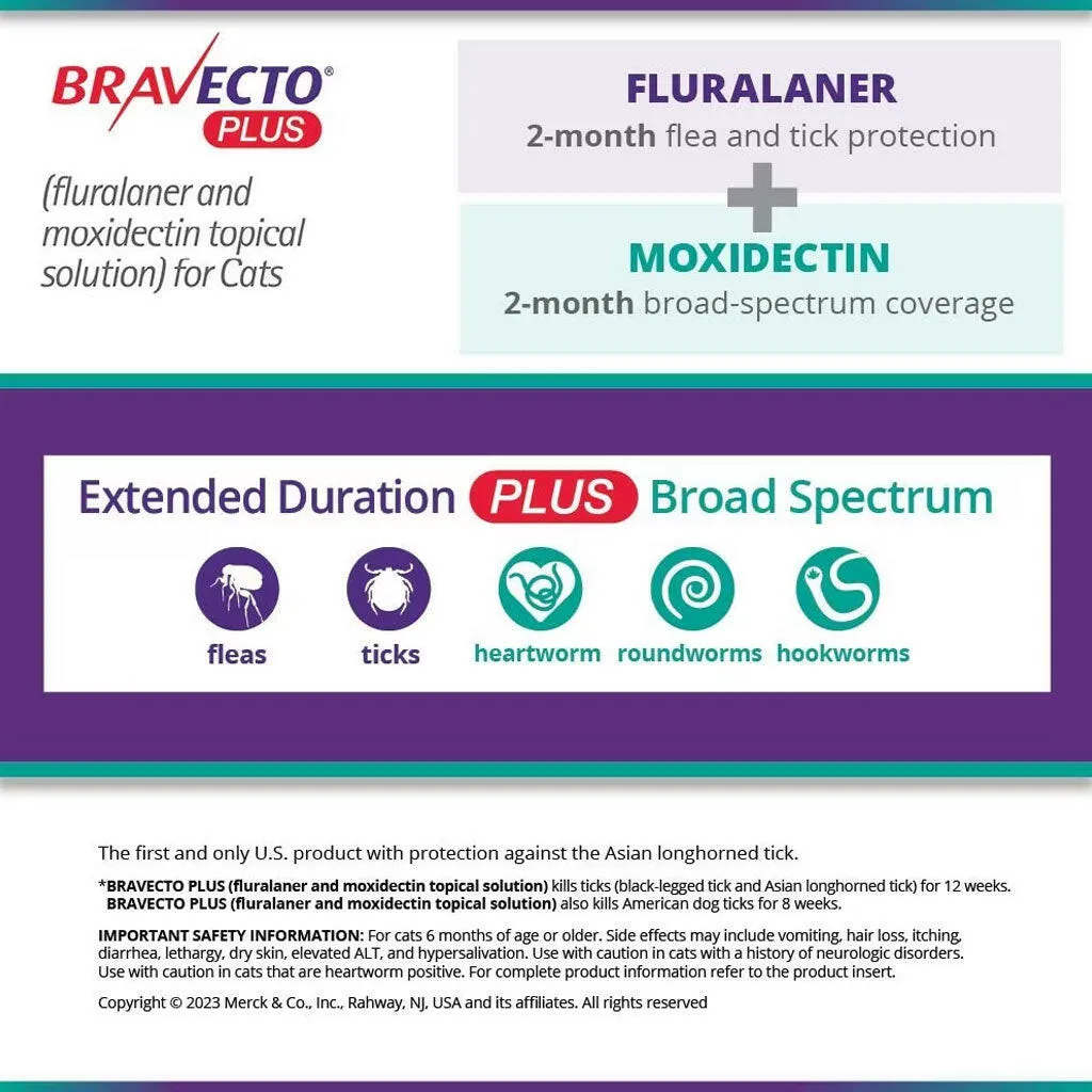 Bravecto Plus Topical Solution for Cats 6.2-13.8 lbs