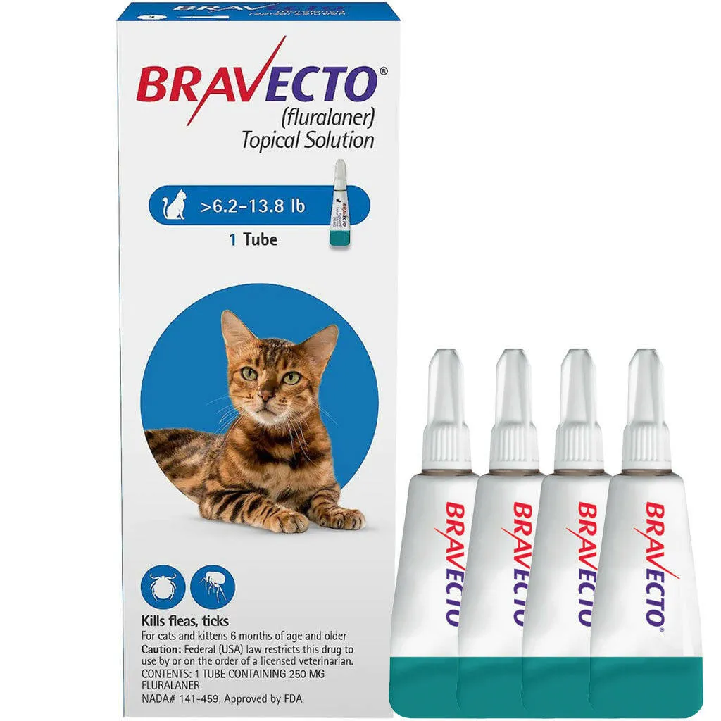 Bravecto Topical Solution for Cats 6.2-13.8 lbs - Blue Box
