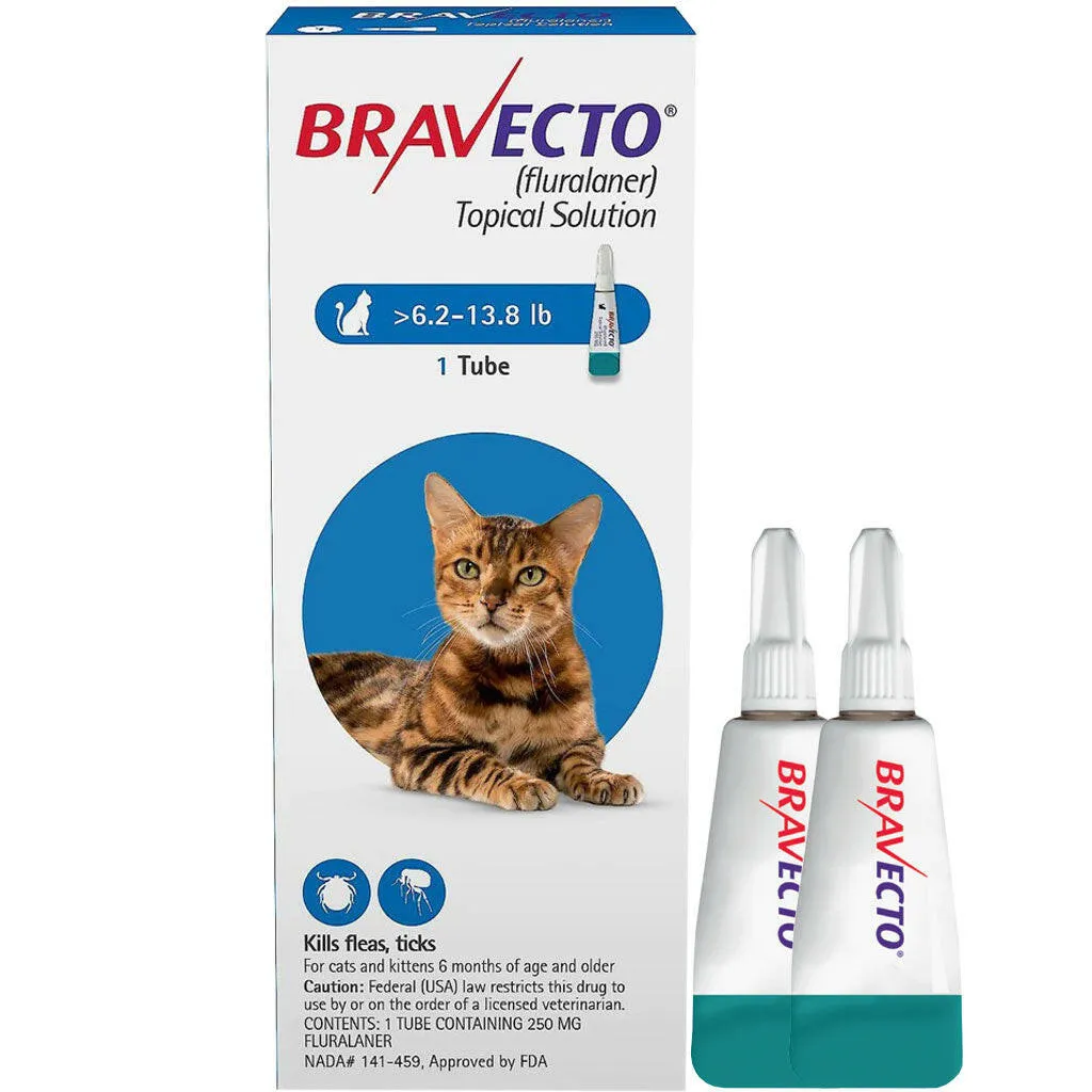 Bravecto Topical Solution for Cats 6.2-13.8 lbs - Blue Box