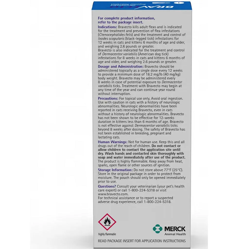 Bravecto Topical Solution for Cats 6.2-13.8 lbs - Blue Box