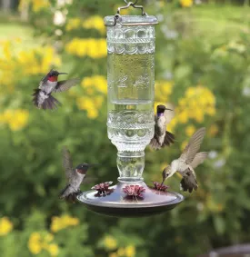 Clear Antique Hummingbird Feeder