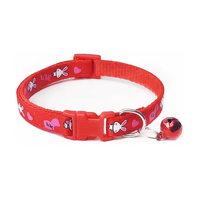 Cute Polyester Dog Collar With Bell