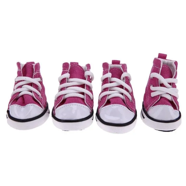 Denim Pet Dog Shoes Anti-slip Waterproof Sporty Sneakers Booties