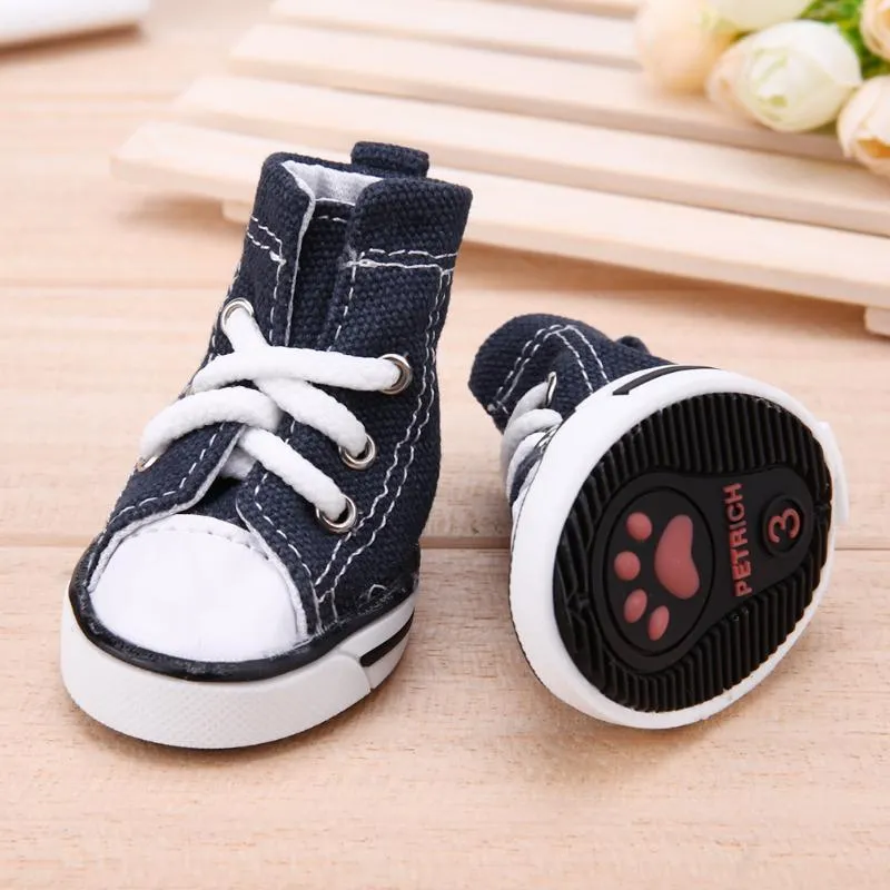 Denim Pet Dog Shoes Anti-slip Waterproof Sporty Sneakers Booties