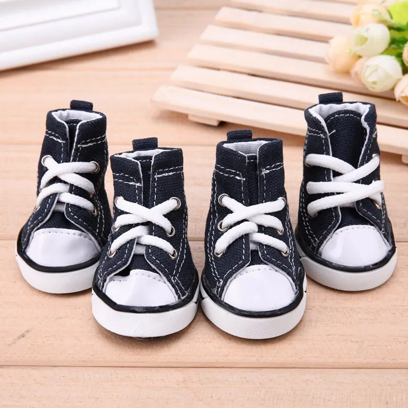 Denim Pet Dog Shoes Anti-slip Waterproof Sporty Sneakers Booties