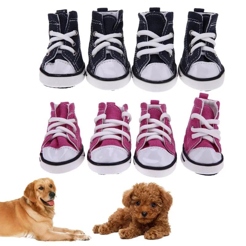 Denim Pet Dog Shoes Anti-slip Waterproof Sporty Sneakers Booties