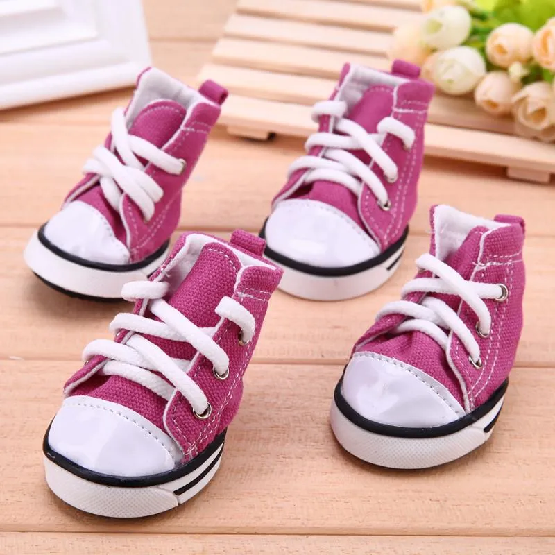 Denim Pet Dog Shoes Anti-slip Waterproof Sporty Sneakers Booties