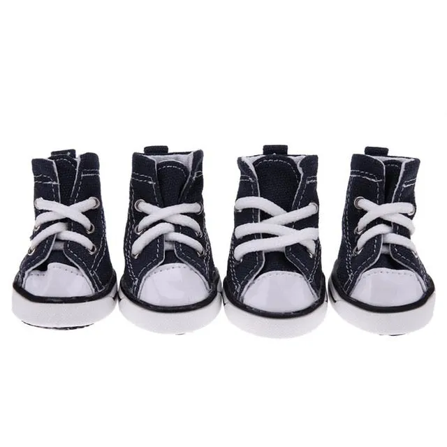 Denim Pet Dog Shoes Anti-slip Waterproof Sporty Sneakers Booties