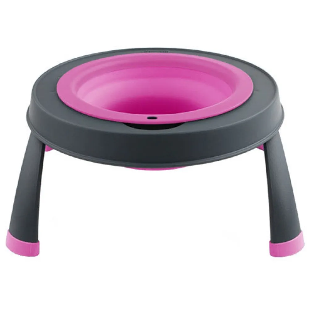 Dexas Single Elevated Collapsible Pet Bowl- Large