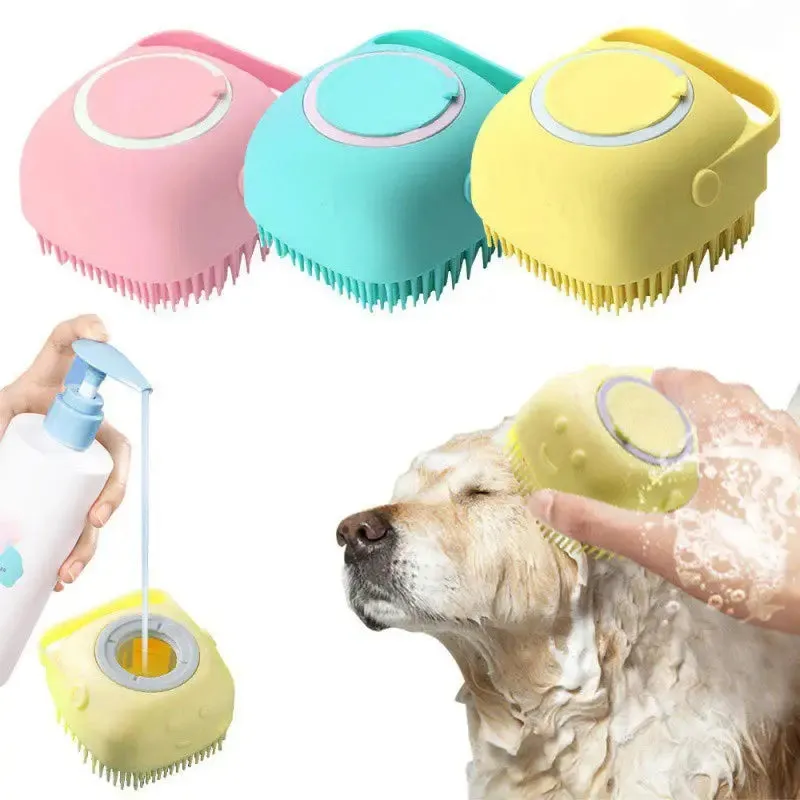 Dog Cat Bath Brush Bathroom Puppy Big Dog Cat Bath Massage Gloves Brush Soft Safety Silicone Pet Accessories for Dogs Cats Tools Mascotas Products