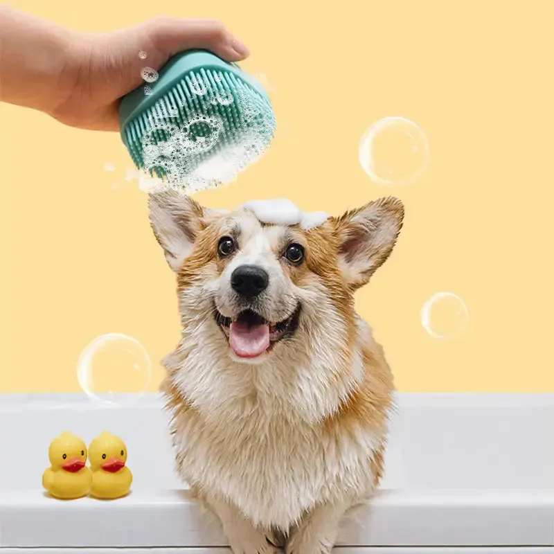 Dog Cat Bath Brush Bathroom Puppy Big Dog Cat Bath Massage Gloves Brush Soft Safety Silicone Pet Accessories for Dogs Cats Tools Mascotas Products