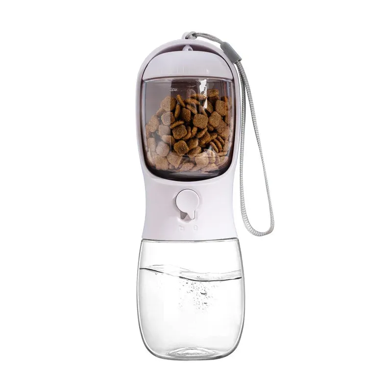 Dog Cat Water Bottle 3-1 Portable Travel with Food Container Pet
