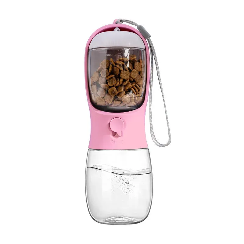 Dog Cat Water Bottle 3-1 Portable Travel with Food Container Pet