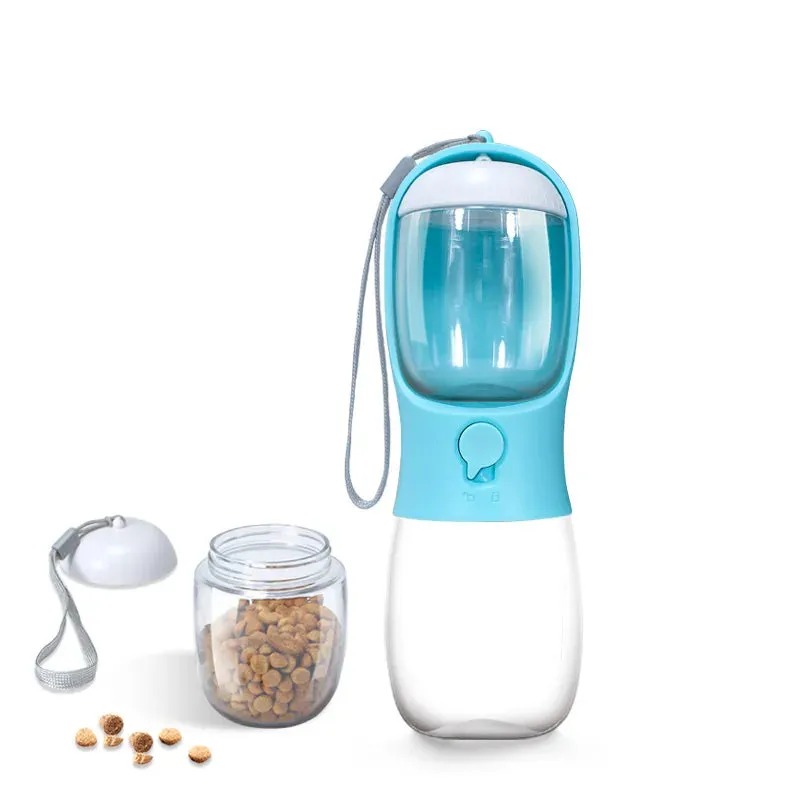 Dog Cat Water Bottle 3-1 Portable Travel with Food Container Pet