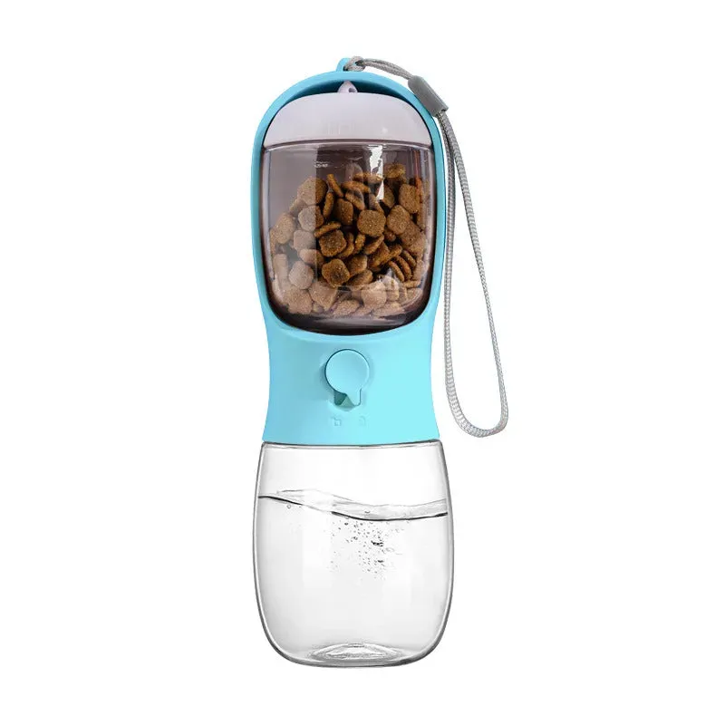 Dog Cat Water Bottle 3-1 Portable Travel with Food Container Pet