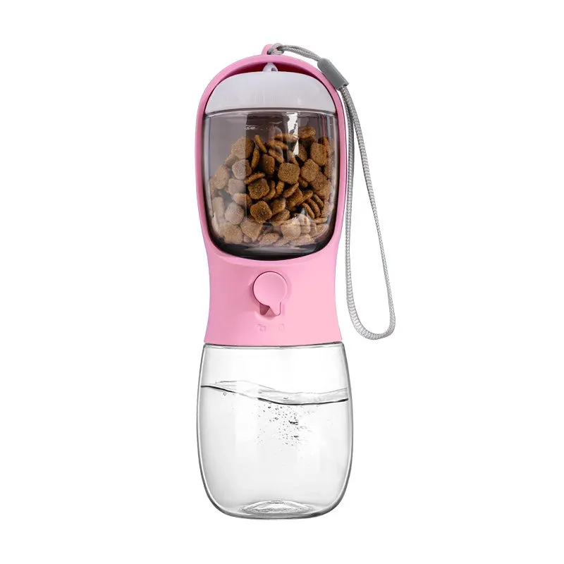Dog Cat Water Bottle 3-1 Portable Travel with Food Container Pet