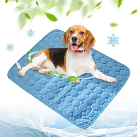 Dog Cooling Mat, 2025 New Pets Self Cooling Pad, Portable Pet Travel Mats for Car Seat, Washable Pet Mat for Indoor and Outdoor, Soft Pads for Dogs and Cats (Blue, XS: 16 * 12)