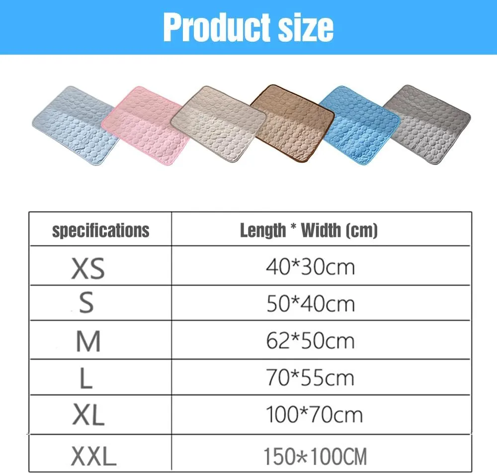 Dog Cooling Mat, 2025 New Pets Self Cooling Pad, Portable Pet Travel Mats for Car Seat, Washable Pet Mat for Indoor and Outdoor, Soft Pads for Dogs and Cats (Light Grey, XXL: 60 * 40 )