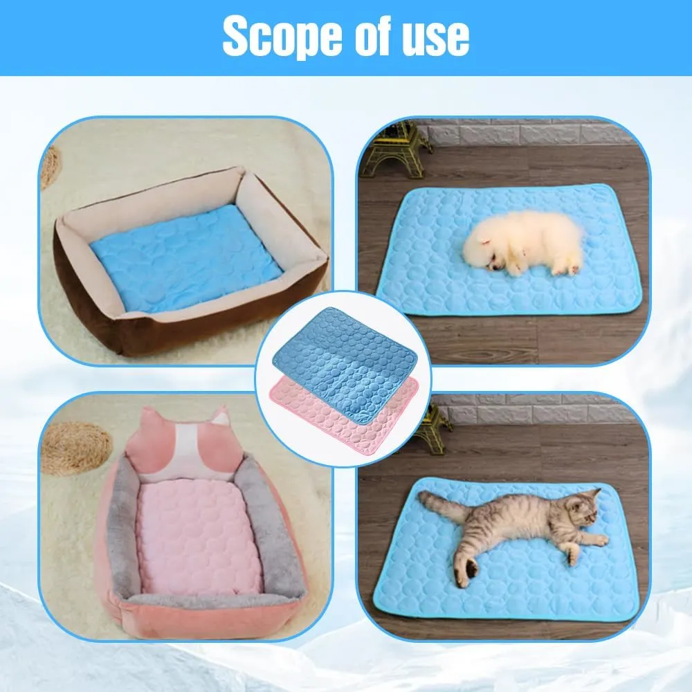 Dog Cooling Mat, 2025 New Pets Self Cooling Pad, Portable Pet Travel Mats for Car Seat, Washable Pet Mat for Indoor and Outdoor, Soft Pads for Dogs and Cats (Light Grey, XXL: 60 * 40 )