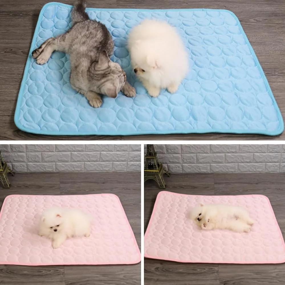 Dog Cooling Mat, 2025 New Pets Self Cooling Pad, Portable Pet Travel Mats for Car Seat, Washable Pet Mat for Indoor and Outdoor, Soft Pads for Dogs and Cats (Light Grey, XXL: 60 * 40 )