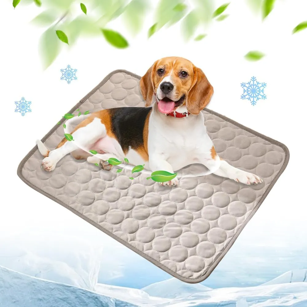 Dog Cooling Mat, 2025 New Pets Self Cooling Pad, Portable Pet Travel Mats for Car Seat, Washable Pet Mat for Indoor and Outdoor, Soft Pads for Dogs and Cats (Light Grey, XXL: 60 * 40 )