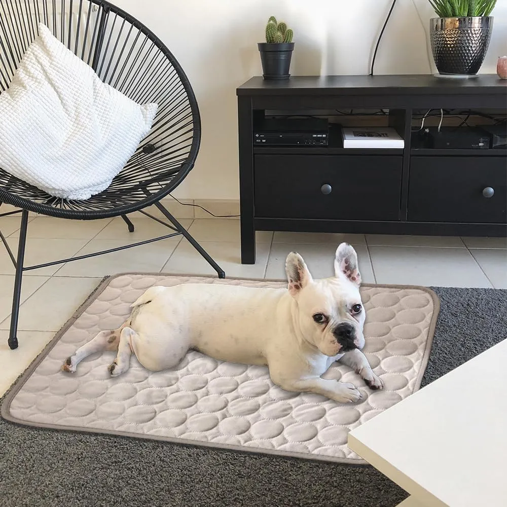 Dog Cooling Mat, 2025 New Pets Self Cooling Pad, Portable Pet Travel Mats for Car Seat, Washable Pet Mat for Indoor and Outdoor, Soft Pads for Dogs and Cats (Light Grey, XXL: 60 * 40 )