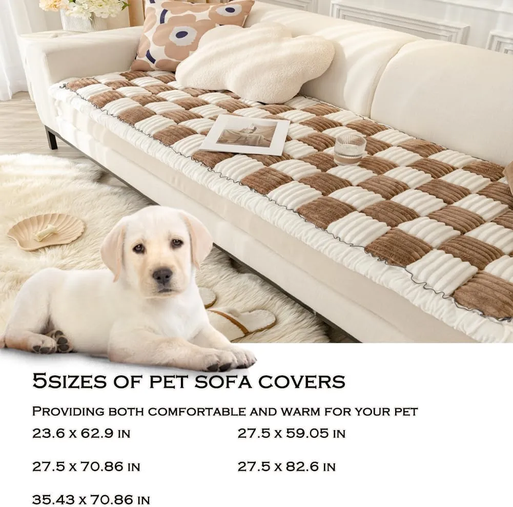 Dog Couch Cover Protector, Dog Couch Coves for Sofa, Couch Cushion for Dogs Washable, Pet Mat Bed Couch Covers for Large Dogs (27.5 x 82.6 inch, Dark Khaki), AMM-168