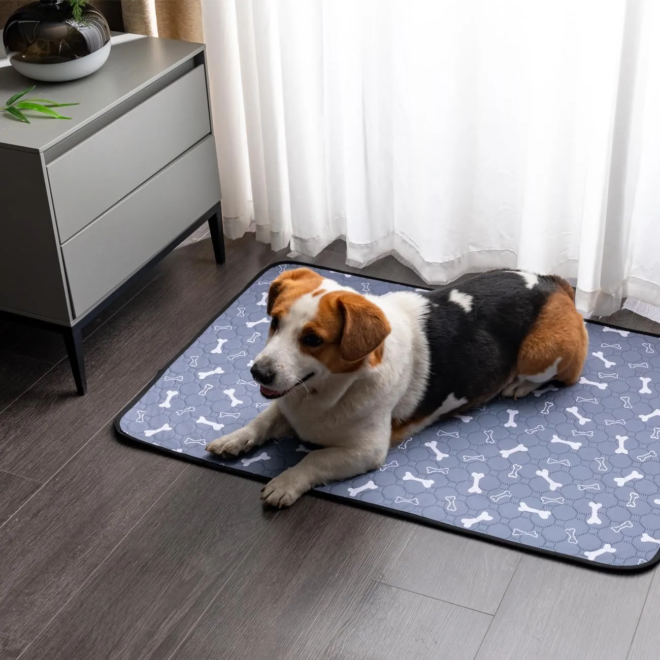 Dog Pee Pad,Reusable Washable Dog Pee Mat, Washable Pee Pads for Dogs,Washable Dog Pee Pads,Waterproof Pet Bed Cover for Cats and Dogs, Absorbent (19x27 inches(Pack of 2), Rectangular-GreyPrinted)