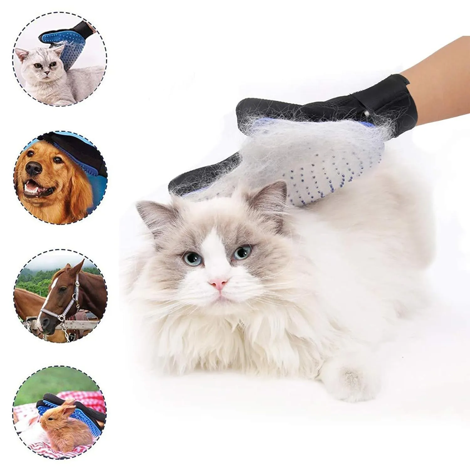 Dog Washing Gloves Brush for Pet: JOANGIHC 3PCS Dogs Shedding Wash Massage Gloves Grooming for Short Long Haired Dogs Cats (Light Green)