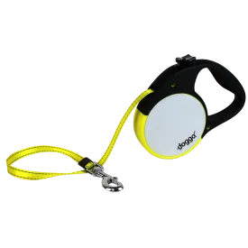 Doggo Reflective Retractable Leash (Medium: 16 ft. Long for Dogs Up to 65 lbs., Yellow)